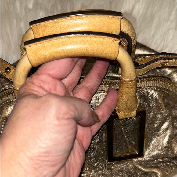 Chloe Metallic Gold Satchel Bag - Picture 3 of 16